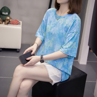 新款 T恤女韩版 加大码 纯棉短袖 休闲百搭胖mm遮肚子上衣女 女装 夏装