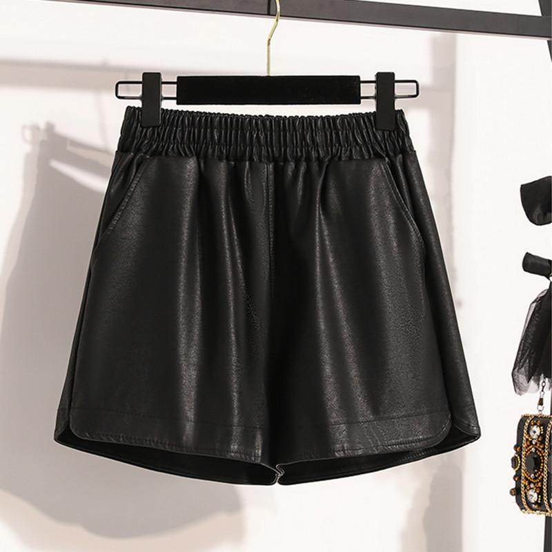 2026秋冬新款加大码百搭皮短裤女胖mm外穿显瘦阔腿a字裤pu皮裤女,女装/女士精品,休闲裤,淘宝优惠券,粉丝福利购,淘宝优惠卷