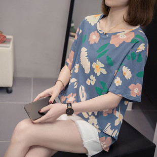 新款 加大码 T恤女2026夏季 纯棉短袖 胖mm显瘦遮肚子圆领上衣女 女装