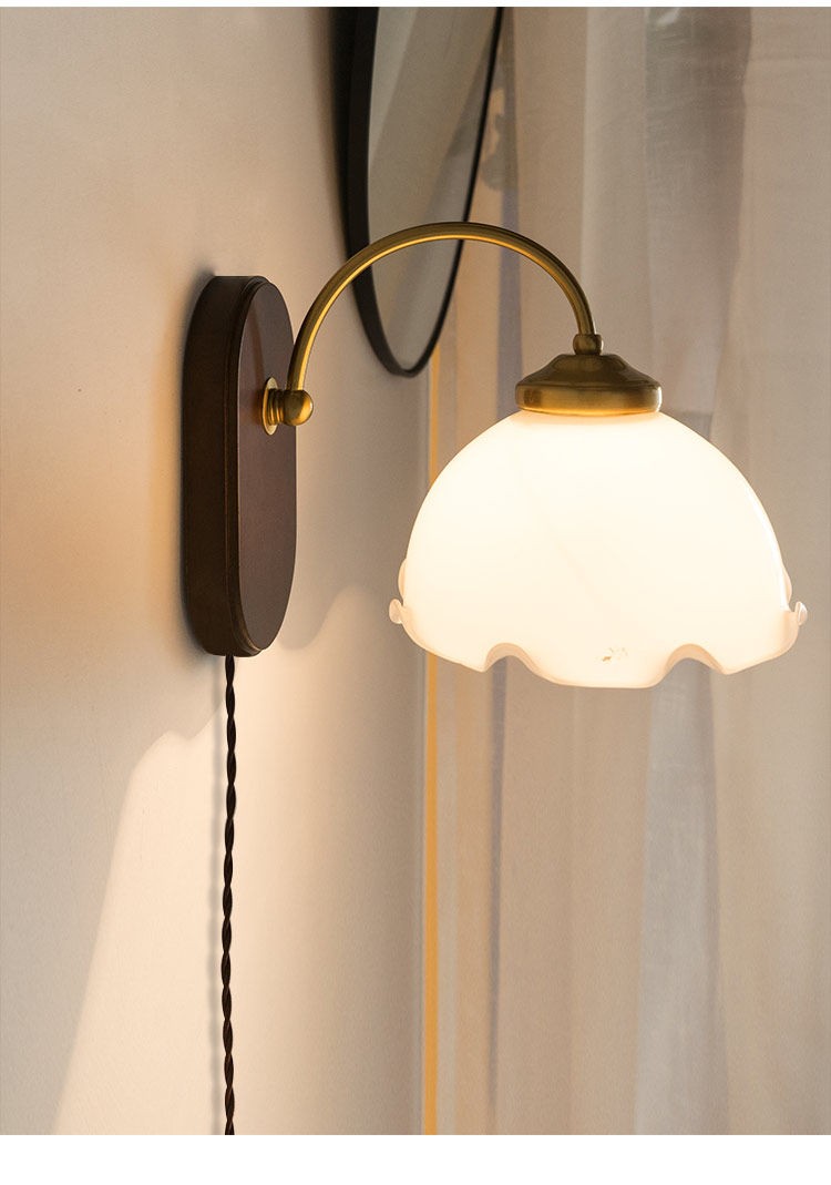 美式乡村壁灯卧室客厅实木复古装饰创意床头过道背景墙楼梯间简约