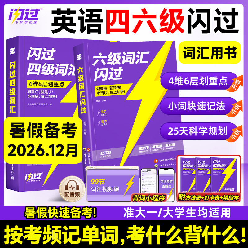 官方现货！英语四六级词汇闪过图片