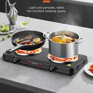 STOVE 外贸110v美规电炉可调温家用双锅电炉烹饪炉ELECTRIC