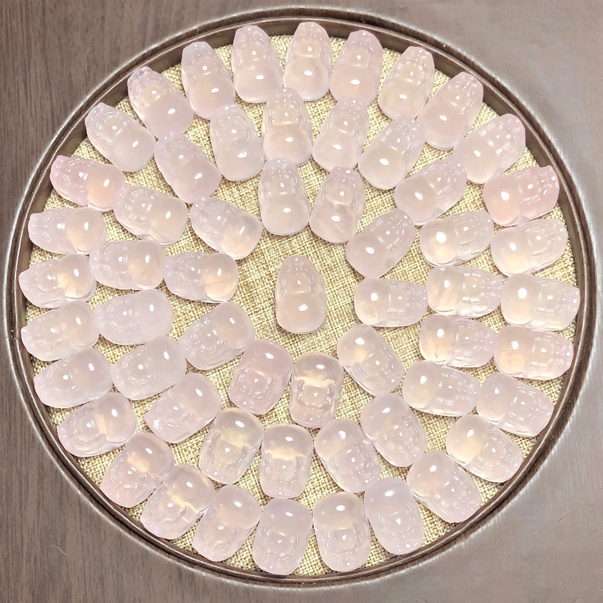 天然粉水晶貔貅吊坠diy编绳绕线