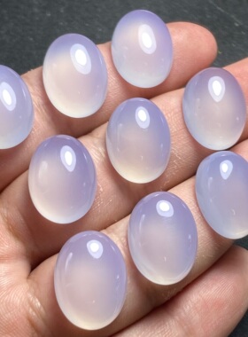 处理！天然蓝玉髓戒面裸石椭圆蛋面DIY绕线镶嵌戒指吊坠手链耳钉