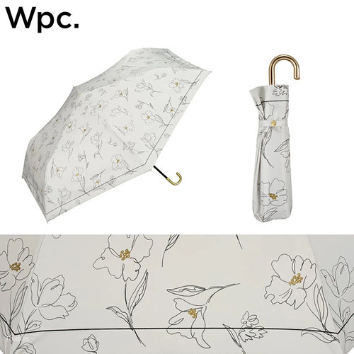 日本WPC超轻素描花朵三折防晒伞