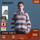MOUSSY 1011 女028IAZ70 2026早春新品 慵懒风海盐条纹撞色毛针织衫