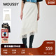 MOUSSY早秋新品 优雅风蕾丝边纯色宽松半身裙010IA331 4501