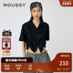 010HS730 MOUSSY 0770 日杂感抽褶抽绳短款 肌理感衬衫 夏季 新品