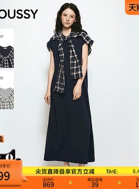 MOUSSY 2026夏季新品优雅复古风格纹外衫长款连衣裙028JSC83-1003