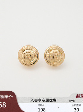 MOUSSY 2026春季新品复古低调圆扣金属耳饰耳钉女010ISP56-3121