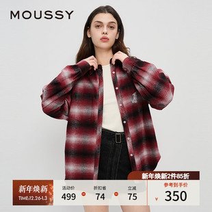 美式 复古街头感情侣款 长袖 MOUSSY 028HAZ30 新品 衬衫 1011 秋季