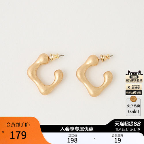 MOUSSY 2026春季新品利落几何日系百搭方形耳环耳饰010IS356-8801