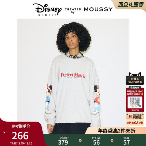 MOUSSY 冬季新品迪士尼联名米奇米妮印花卫衣女010HAY90-0661
