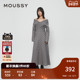 秋季 新品 法式 MOUSSY 乡村田园一字领格纹连衣裙028HAH30 1761