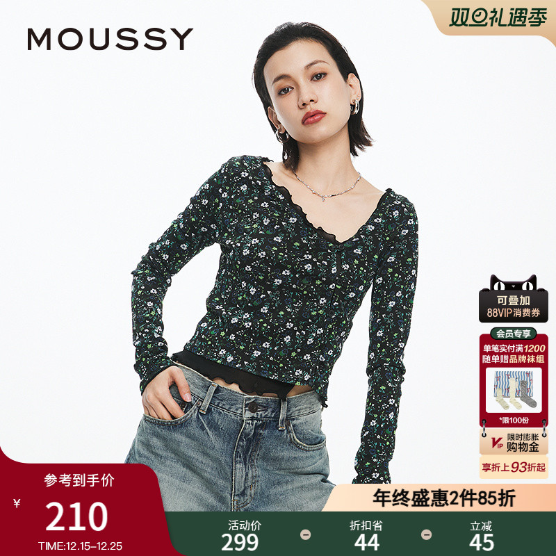 MOUSSY法式优雅淑女风针织开衫