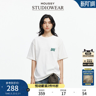 T恤028ISA90 MOUSSY 后背印花短袖 3411 早春新品 STUDIOWEAR
