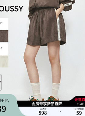 MOUSSY 2026夏季新品复古风撞色条纹休闲宽松短裤女032JSA31-1001