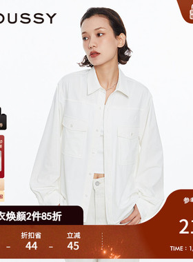 MOUSSY秋季cleanfit刺绣LOGO通勤简约风衬衫028HSZ30-1061