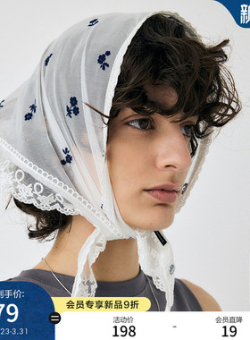 MOUSSY 2026春季新品温柔灵落小碎花蕾丝拼接围巾010ISP56-6261