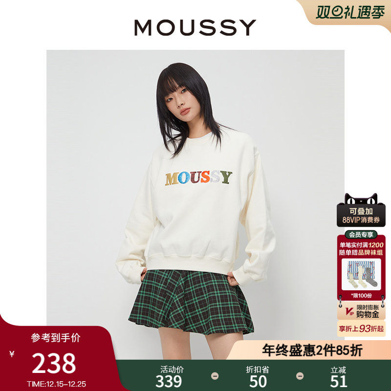 加绒MOUSSY创意LOGO刺绣休闲
