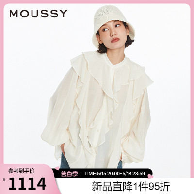 MOUSSY森系荷叶边OVERSIZE衬衫