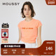 夏季 新品 多巴胺刺绣字母正肩短袖 MOUSSY T恤女010HS890 0610