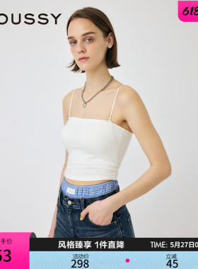 MOUSSY 春季新品简约纯色肩带可调节修身吊带衫010IA180-3721