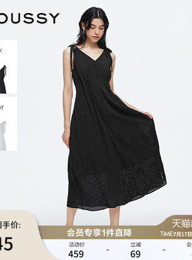 MOUSSY 夏季新品法式度假风双系带吊带连衣裙女010IS333-9101