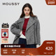 MOUSSY 2441 老钱风复古粗花呢廓形翻领外套028HAA30 冬季 新品
