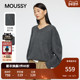MOUSSY冬季 8141 010IA170 新品 慵懒学院风宽松廓形V领毛针织衫