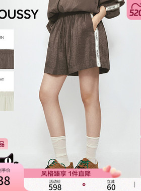 MOUSSY 2026夏季新品复古风撞色条纹休闲宽松短裤女032JSA31-1001