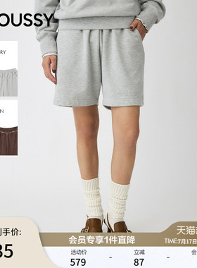 MOUSSY 春季新品轻运动风纯色简约宽松休闲短裤010IA481-2241