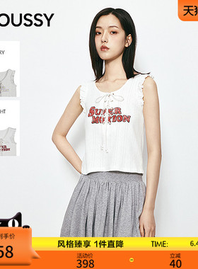 MOUSSY 2026春季新品甜美风字母印花宽松无袖背心028JSA90-1040