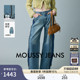 女010IS711 MOUSSY 低腰侧缝拉链拼接直筒牛仔裤 新品 0211 春季