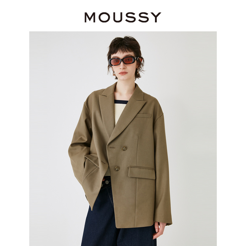 moussy气质日杂风后背不规则西装
