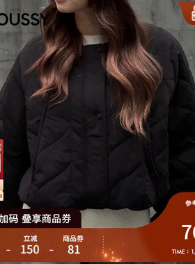 MOUSSY 2025冬季新品温柔风菱格短款棉服夹克外套女028IAC30-1126