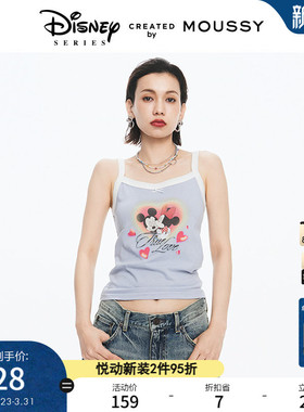 MOUSSY 夏季新品迪士尼联名爱心撞色针织小吊带010HST90-0200