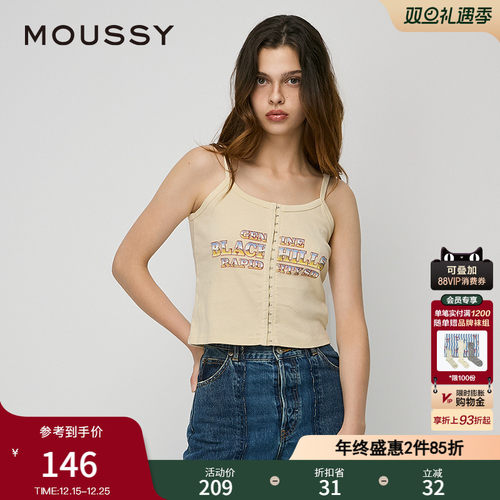 moussy摇滚风美式热辣吊带背心