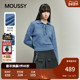 冬季 新品 温柔学院风系带翻领毛针织衫 MOUSSY 女028IAZ70 2721