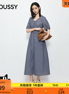 【爆品回归】MOUSSY 2026夏季新品复古格子连衣裙028JSX33-1011
