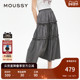 MOUSSY 1891 文艺复古风木耳边大摆半身裙女028ISX31 春季 新品