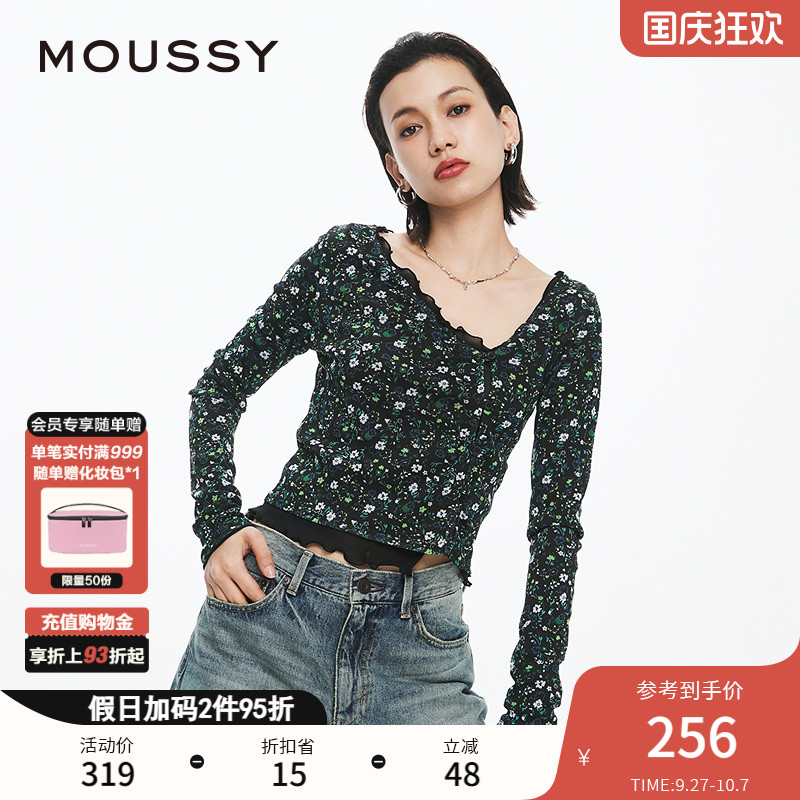 MOUSSY法式优雅淑女风针织开衫