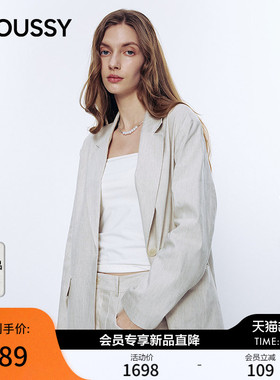 MOUSSY 2026春季新品通勤休闲风简约宽松西装外套女031JSA30-1002