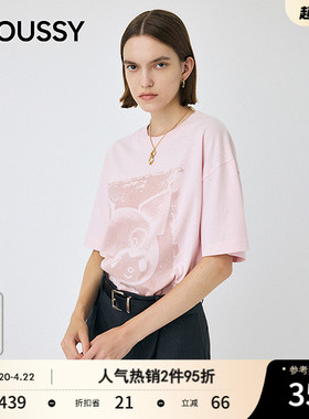 MOUSSY&酷洛米合作款 春季新品做旧印花短袖T恤010IAF01-5401