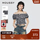 女028ISZ30 MOUSSY 1271 甜辣风豹纹绑带泡泡袖 衬衫 夏季 新品