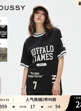 MOUSSY 春季新品街头篮球风字母印花短袖T恤女028ISA90-2001