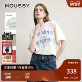 MOUSSY 0561 T恤女028ISZ90 早秋新品 复古感字母印花宽松短袖