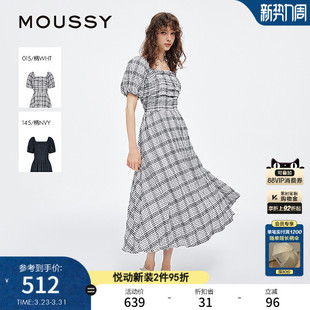 法式 新品 田园风格 纹泡泡袖 0771 MOUSSY 连衣裙女028ISZ33 春季