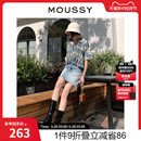 女028GS930 复古风碎花短袖 夏季 0240 MOUSSY 衬衫 新品 明星同款