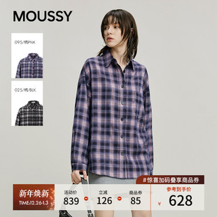 女028IAB30 MOUSSY 纹彩色刺绣字母衬衫 复古风格 1083 2026早春新品